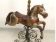 Horse polychrome carved wooden carousel jumper Gustave Bayol wrought iron XIX