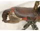 Horse polychrome carved wooden carousel jumper Gustave Bayol wrought iron XIX