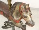 Horse polychrome carved wooden carousel jumper Gustave Bayol wrought iron XIX