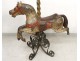 Horse polychrome carved wooden carousel jumper Gustave Bayol wrought iron XIX