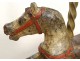 Horse polychrome carved wooden carousel jumper Gustave Bayol wrought iron XIX