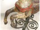 Horse polychrome carved wooden carousel jumper Gustave Bayol wrought iron XIX