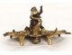 Inkwell Louis XV gilt bronze cherub Dolphin Napoleon III inkwell XIX