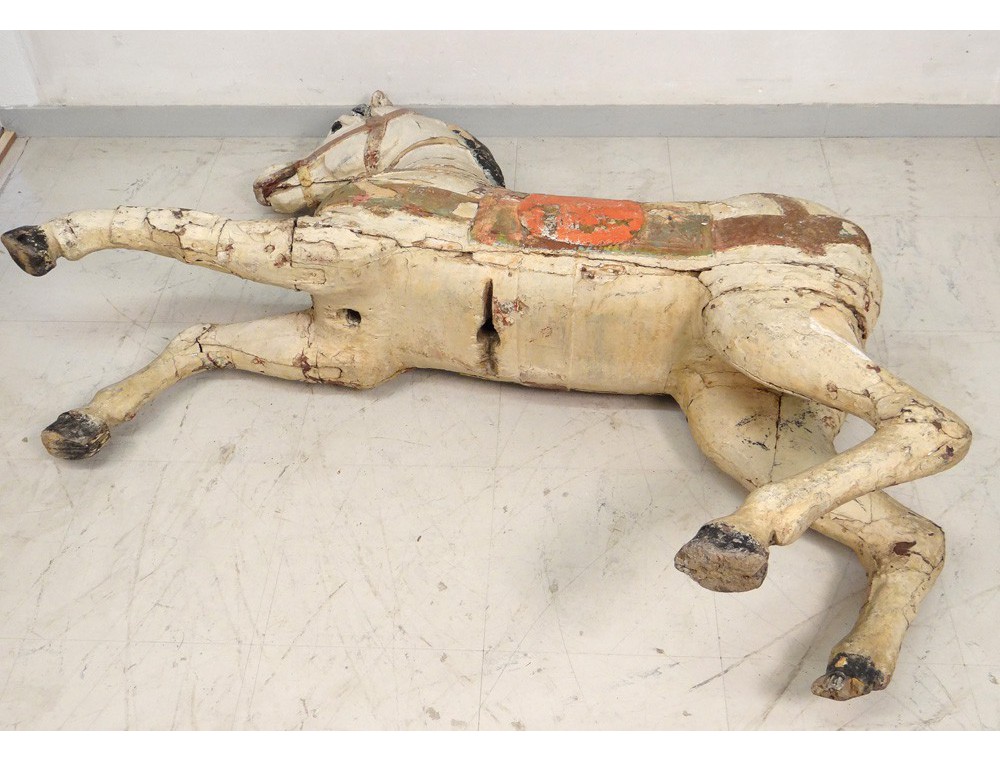 Cheval de Manège en Bois, Début du 20e Siècle