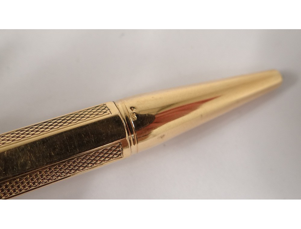 Stylo Plume Et Porte-mine Edacoto Plaqué Or - Plume 18 Carats (petite Taille, Occasion)