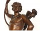 Large bronze sculpture Love AE winner. Gaudez Cupid nineteenth birds