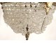 Bronze chandelier crystal chandelier golden brass basket Napoleon III nineteenth