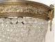 Bronze chandelier crystal chandelier golden brass basket Napoleon III nineteenth