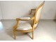 Salon Louis XVI giltwood armchairs bench Napoleon III nineteenth flowers