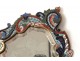 Hand-sided mirror bronze cloisonné enamel flower rock Napoleon III nineteenth