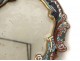 Hand-sided mirror bronze cloisonné enamel flower rock Napoleon III nineteenth