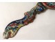 Hand-sided mirror bronze cloisonné enamel flower rock Napoleon III nineteenth