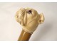 Carved wooden umbrella head mastiff dog head Napoleon III nineteenth century