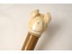 Carved wooden umbrella head mastiff dog head Napoleon III nineteenth century