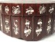 Work Box stitching wood pearl phoenix birds Vietnam Indochina XIX