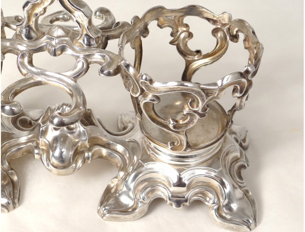 HUILIER VINAIGRIER ART DECO EN METAL ARGENTE ET