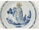 Nevers faience plate patronymic Chand King Louis XVIII of crown