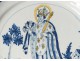 Nevers faience plate patronymic Chand King Louis XVIII of crown