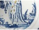 Nevers faience plate patronymic Chand King Louis XVIII of crown