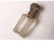 Salt crystal bottle carved silver antique nineteenth century french