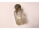 Salt crystal bottle carved silver antique nineteenth century french