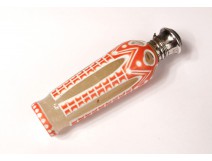 Salt crystal bottle carved Overlay Sterling Silver St. Louis XIX century