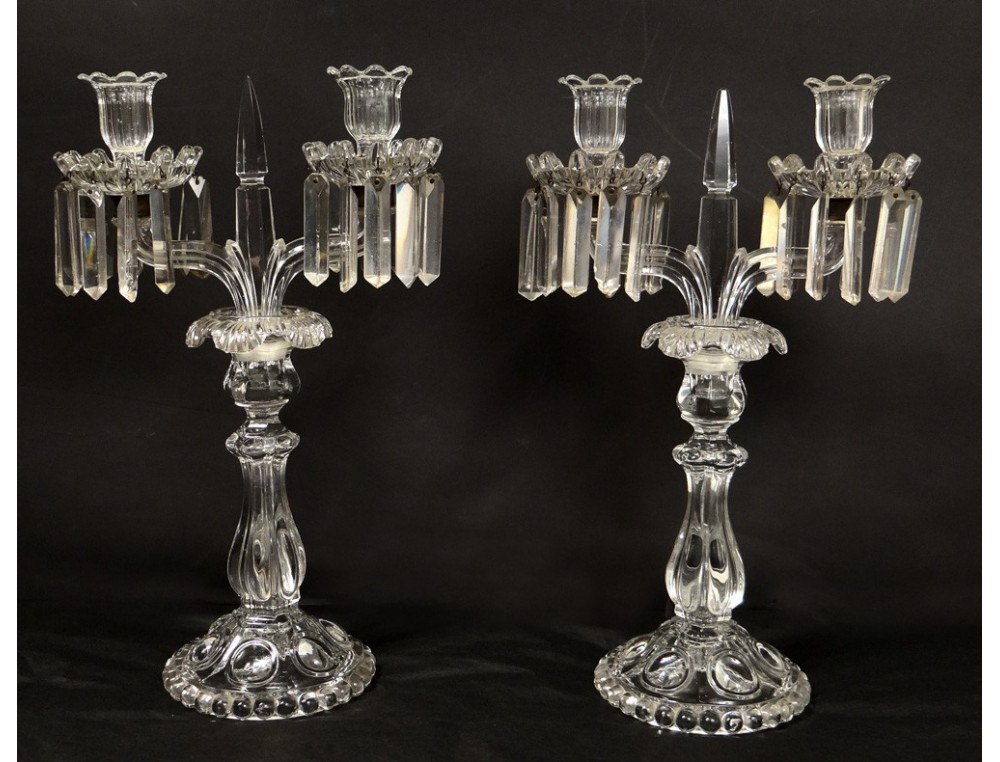 Pair Candlesticks Candelabra 2 Lights Crystal Baccarat Chandelier View Full Size Previous Pair Candlesticks Candelabra 2 Lights Crystal Baccarat Chandelier Medallion Twentieth
