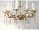 12 lights chandelier pendants gilded bronze cut crystal beads nineteenth flowers