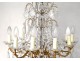 12 lights chandelier pendants gilded bronze cut crystal beads nineteenth flowers