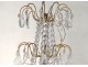 12 lights chandelier pendants gilded bronze cut crystal beads nineteenth flowers
