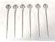 6 silver metal skewer spears Christofle twentieth marine anchor crown