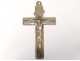 Christ Cross pendant silver Soeurs Saint-Jacut Sacred Heart XIX