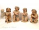 Four putti sculpture statues carved wooden angels, 18th