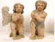 Four putti sculpture statues carved wooden angels, 18th