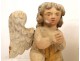 Four putti sculpture statues carved wooden angels, 18th