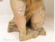 Four putti sculpture statues carved wooden angels, 18th