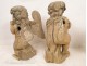 Four putti sculpture statues carved wooden angels, 18th