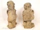 Four putti sculpture statues carved wooden angels, 18th