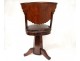 Harpist chair mahogany claw feet leather palms XIX Restoration