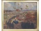 HSP landscape painting characters are sorry procession Belgian Ardennes School XIX