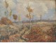 HSP landscape painting characters are sorry procession Belgian Ardennes School XIX