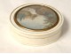 Round box painted miniature waterfall XIXth romantic landscape character