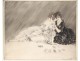 Etching Louis Icart young women with playing cards elegant twentieth century