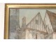 Watercolor painting Charles Huard Granville Normandy characters butcher XXè
