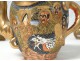 Porcelain tea set cups Satsuma Japan dragons characters nineteenth