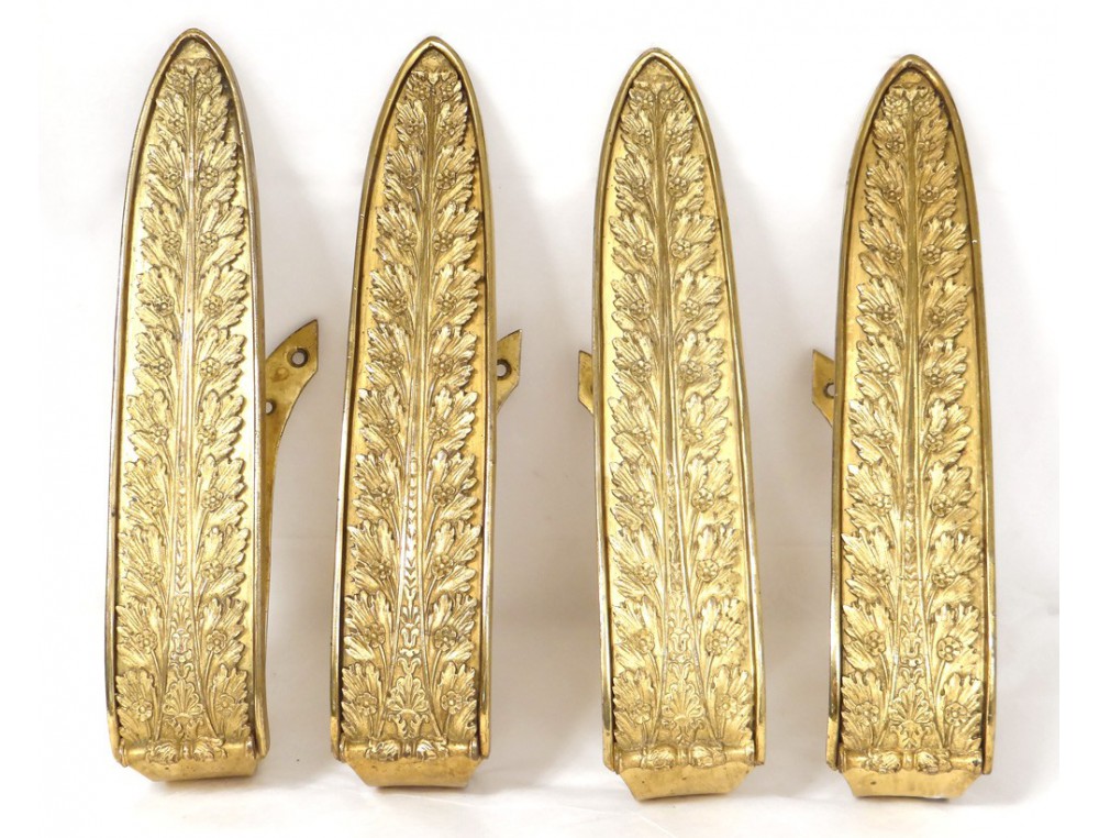 Embrasses à Rideaux Anciennes En Bronze - Doré - Paire - Déco Vintage