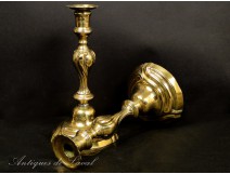 Pair of gilt bronze candlesticks Regency eighteenth