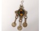 Cabochon pendant necklace silver enamels Maghreb Morocco Tiznit twentieth century