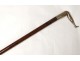 Silver metal cane dandy leg woman french antique wooden cane XIX