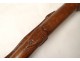 Old cane Popular Art infantry officer GRDI 68 carved wood XXth